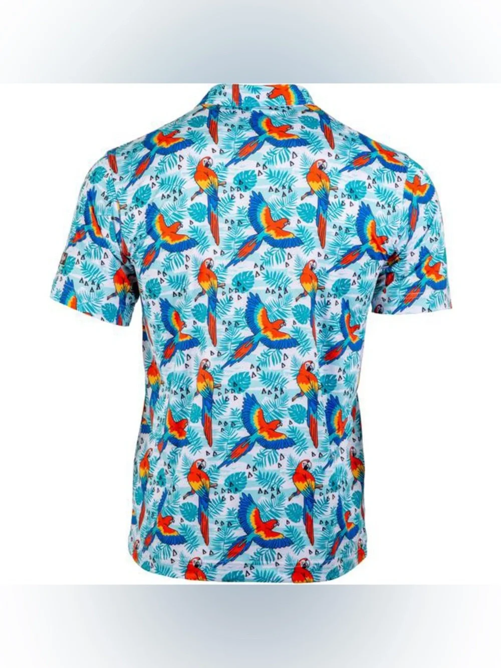 Waggle Golf Parrot Bay performance polo shirt XL tropical Athleisure birds bold - Picture 3 of 9
